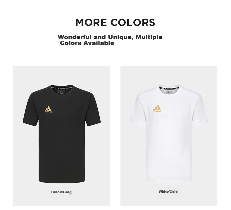 Adidas Men's T-Shirt, Summer Sports Breathable Lightweight Loose Cotton Short Sleeve, Cotton White/gold, 2XL 11