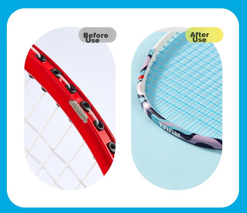 Taan Badminton Racket Protective Edge Tape, Anti-Abuse, Anti-Line Breakage, Anti-Scratch Frame, Racket Head Sticker, C29 Deep Blue 2/green 2 6