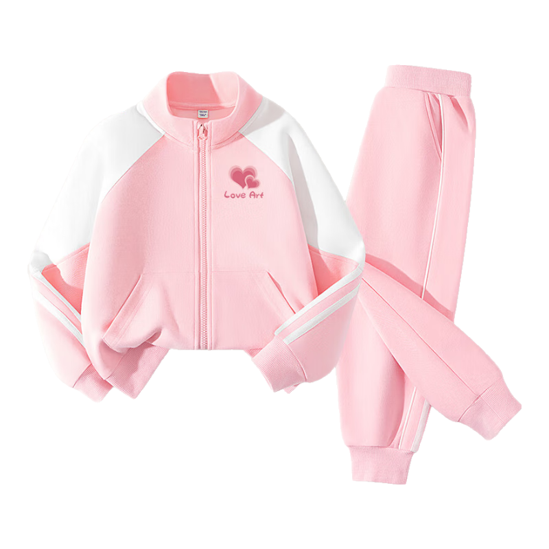 Jeanswest Girls' Spring 2026 Stylish Jacket and Sportswear Set for Kids, Autumn and Spring Two-Piece Outfit for Older Children