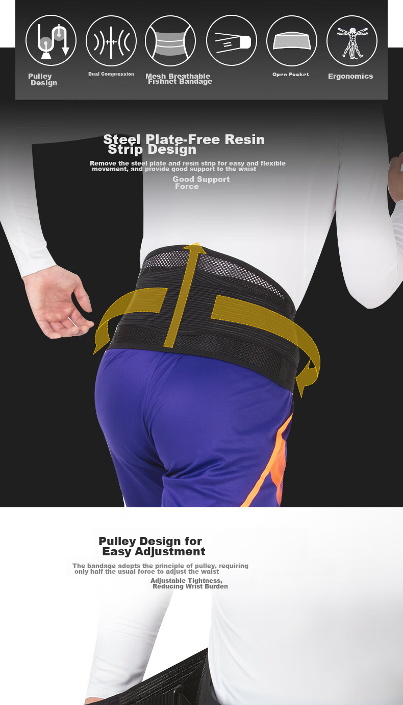 D&M Sports Waist Support Fitness Lumbar Disc Lumbar Belt Waist Fixation Support Protective Breathable Waistband for Men And Wome 3