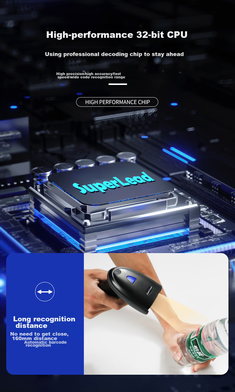 SUPERLEAD Supurui 2620BT Bluetooth Wireless Barcode Scanner, Barcode Reader, Scanning Gun, Barcode Scanner, One-Dimensional And Two-Dimensional Code (Without Base, Base Can Be Purchased Separately) 8
