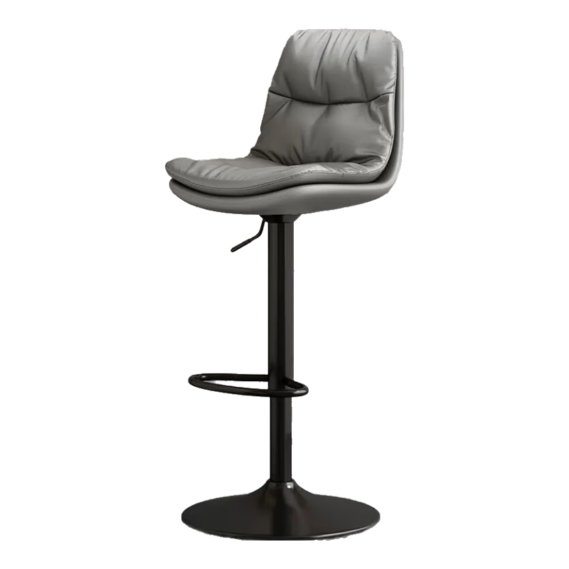 Huakaizhixing Bar Stool, Adjustable Height Chair, High Chair, Bar Stool with Backrest, Pub Office Chair BY655 Gray