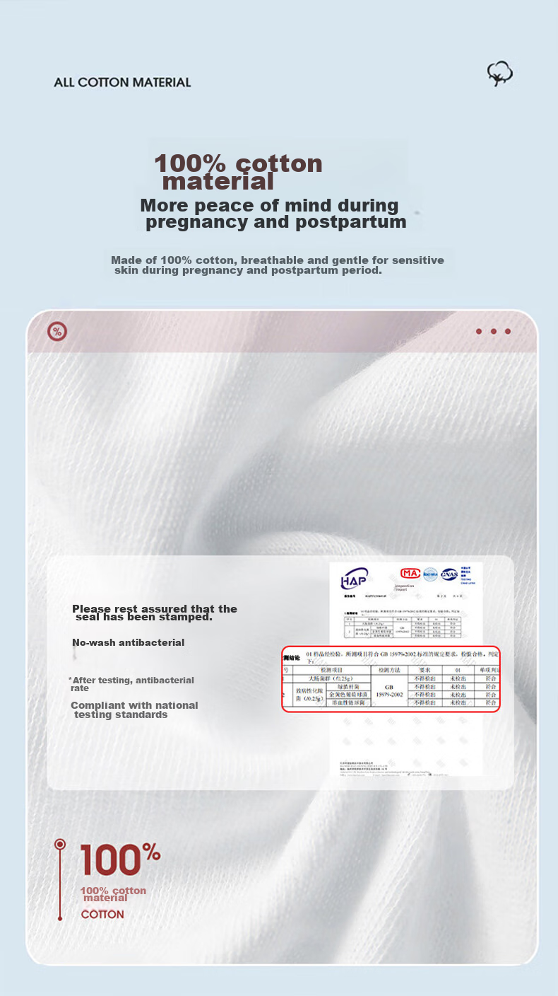 LangSha Disposable Women's Underwear, 5-Pack, Pure Cotton, No-Wash, Sterile, for Business Trips And Travel, Large Size, for Postpartum Women, Maternity, Daily Disposable Panties 5