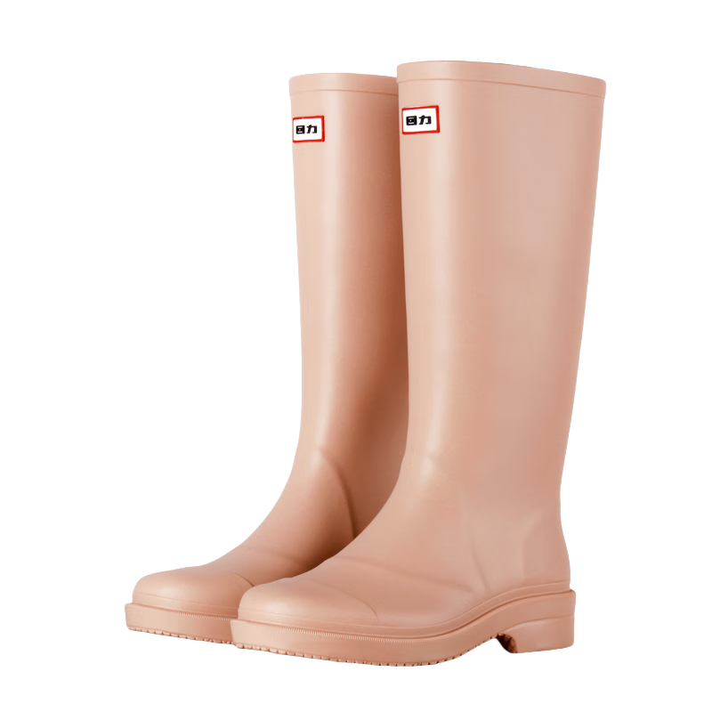 Huili Women's Fashion Waterproof Non-Slip Rain Boots High-Top Wear-Resistant Rubber Shoes Rain Boots 33-1 Khaki 39