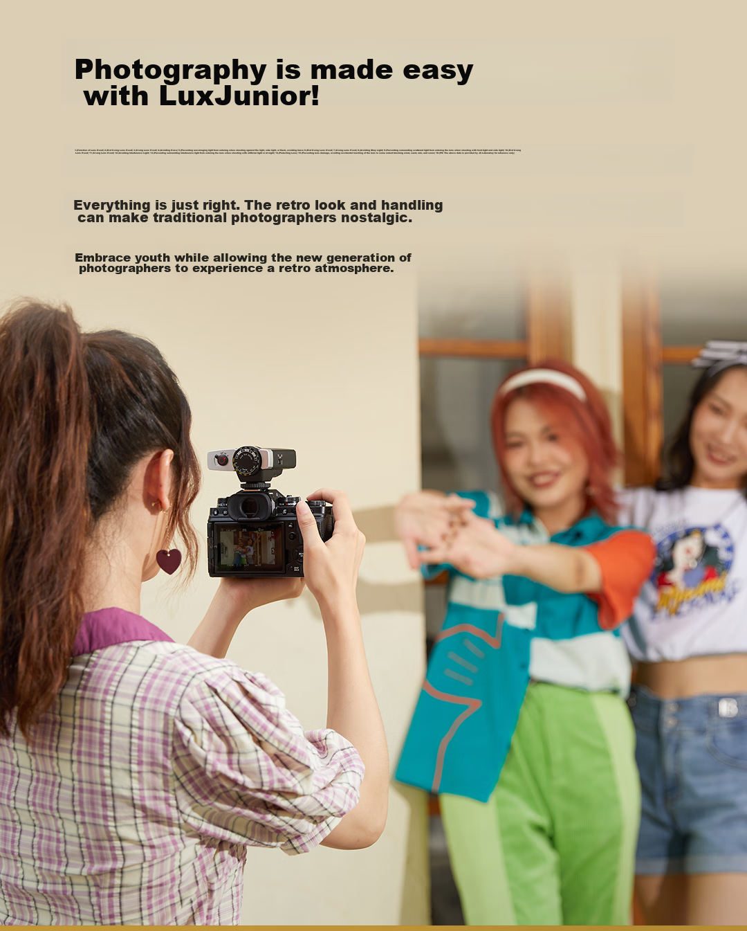 Godox Lux Junior Vintage Flash, DSLR And Mirrorless Camera Hot Shoe External Light with Rotating Head, Compatible with Sony/Fuji/Canon/Nikon, Universal Portable Mini Hot Shoe Light 4