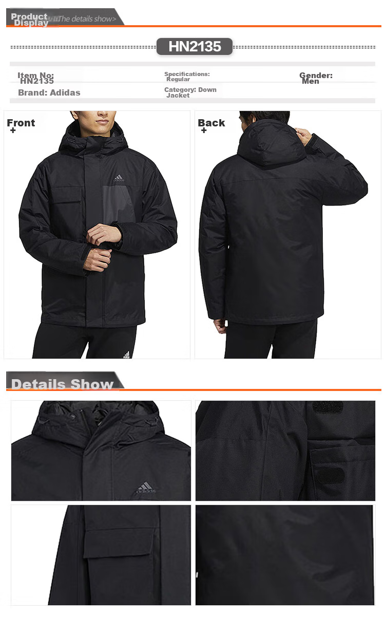 Adidas Men's Winter Regular Duck Down 600 Fill Power Olive Green Hooded down Jacket, HN2132 S 1