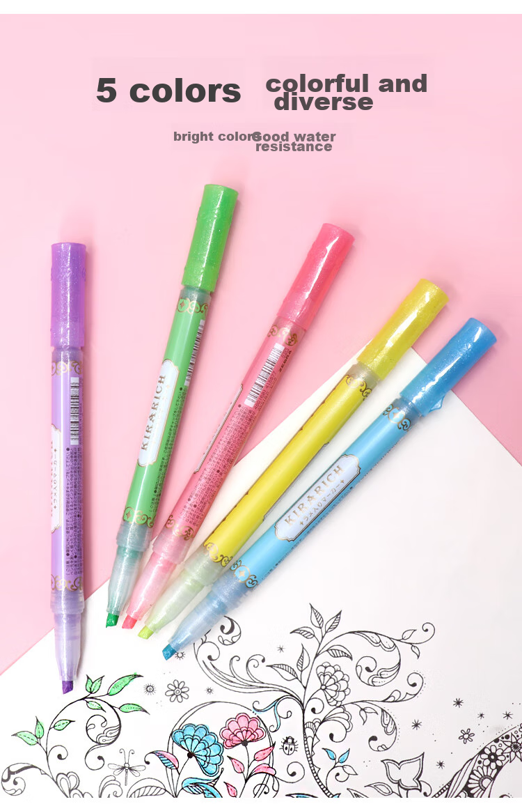 ZEBRA Crystal Bright Highlighter, Colored Marker Pen, Kirarich Series Student Marker, WKS18, Blue 4