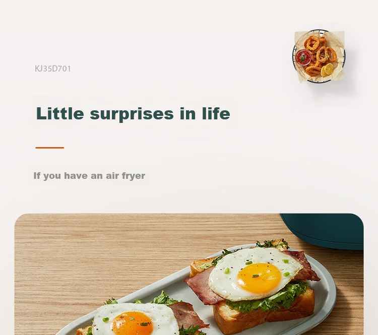 SUPOR ZMD Anxin Series, Cooking Visualization, Enjoy Delicious Food, Inner And Outer Metal Material, Steam Tender Frying, 1500W High Power, 6.0L Large Capacity, Air Fryer KJ60D76 16