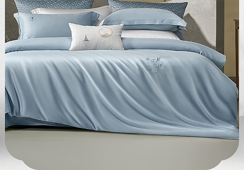 Bailisi Shuixing Jiafang Brand Four-Piece Bedding Set, Pure Cotton Bedsheet, Duvet Cover, Quilt, 100% Cotton, 60-Count Long-Staple Cotton, High-End Luxury, for 1.8m Bed 1