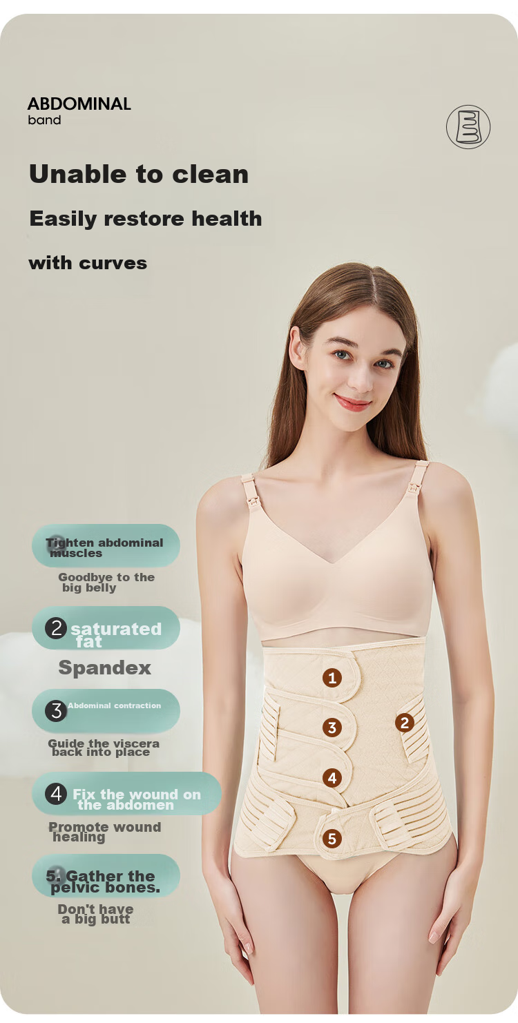 JOYNCLEON Postpartum Belly Wrap, Breathable Shaping Bandage, Pelvic Support Belt, Specialized for Natural And C-Section Delivery, Green, XL Size 7