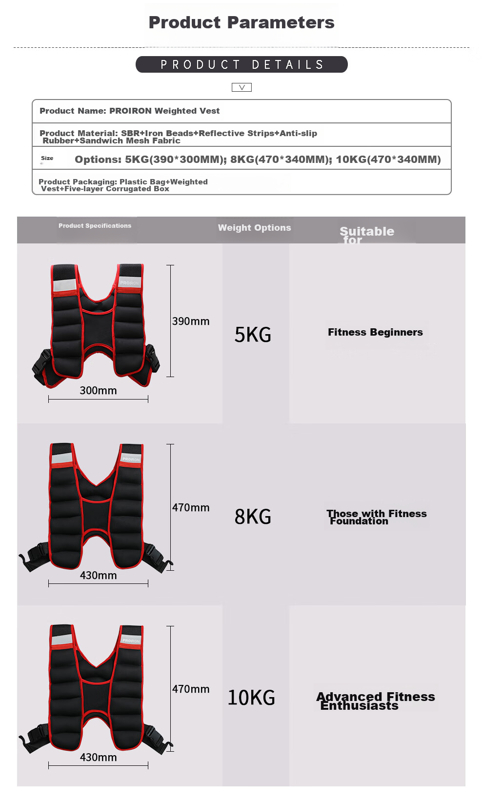 PROIRON Puli'ai Weighted Vest Waist Belt with Hidden Sandbags for Running, Sports Equipment, Black And Red, 5KG 13