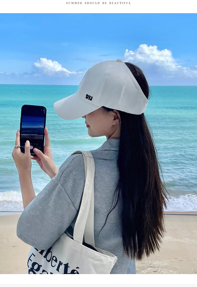 YUZHAOLIN Baseball Cap, Women's Summer Sun Hat, Visor Hat for Men, Sun Protection Hat for Women, Breathable Peaked Cap, Can Be Tied into High Ponytail 6