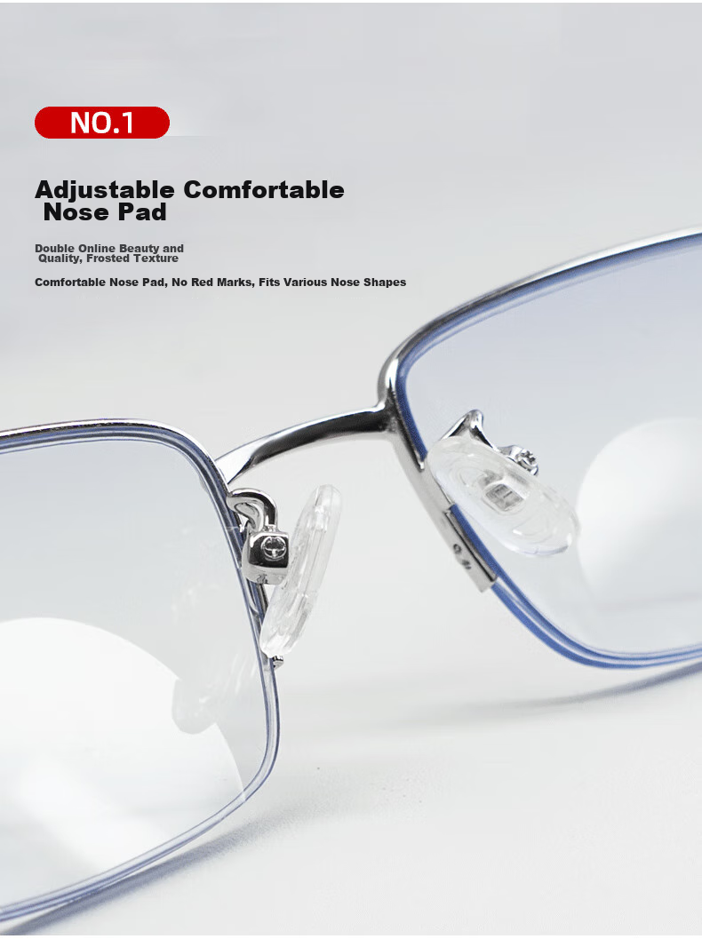 VGO Reading Glasses for Men And Women, Fashionable Ultra-Light High-Definition Anti-Blue Light Bifocal Glasses for Elderly, Model 9602 Black Silver 300 Degrees 18