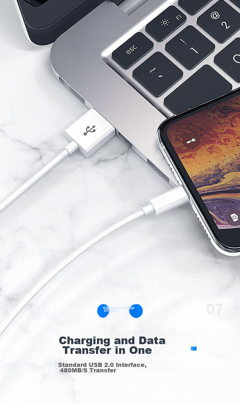 Zitai [5-Pack] Data Cable Charging Cord for IPhone 14/13/12/11/XS/XR/8, IPad Tablet Phone Cable, 1 Meter, White 8