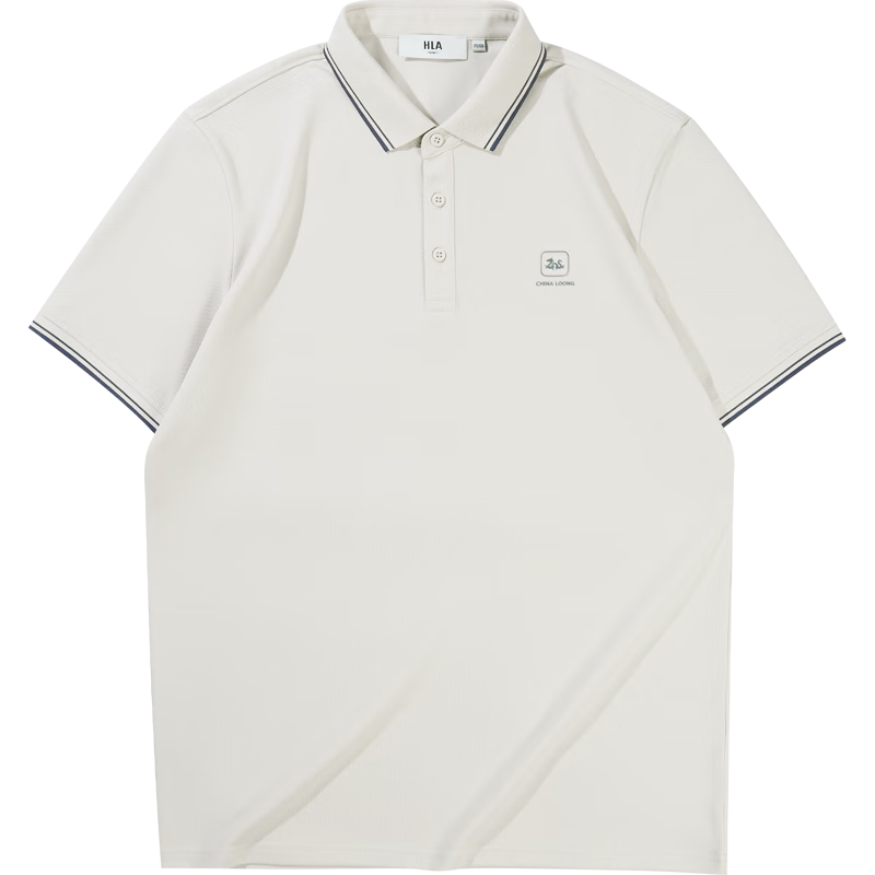 HLA Short-Sleeve Polo Shirt for Men, Zhonghua Dragon Series, Turn-Down Collar, Large Size, Cool-Feeling Short Sleeves for Me