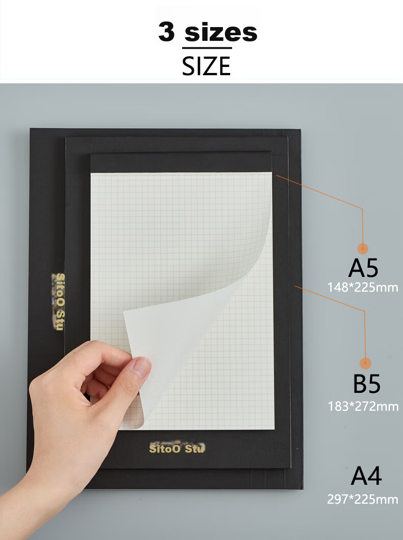 [Lowest Price Online] Sitoo Grid Notebook A4 High-Quality Tear-Off Grid Paper Simple College Student Notebook Thick Business Notebook Vertical Flip Draft Paper Sketch Pad Grid Tear-Off Notebook 8