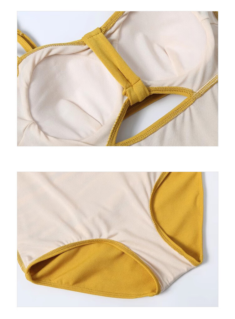 DK One-Piece Swimsuit for Women, 2026 New Popular Style, High-End Feel for Beach And Hot Springs, Deep Yellow (With Cover-Up), L 14