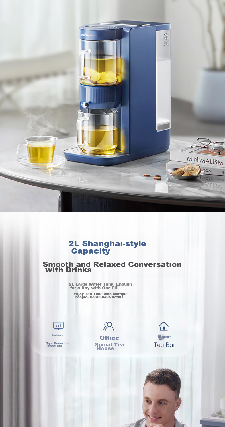 Morphyrichards Electric Kettle, Household 2L Desktop Instant Hot Water Dispenser, Health Pot, Tea Maker, Tea Brewing Machine, Tabletop Direct Drinking Water Machine, Tea Bar Machine MR6097 White 15