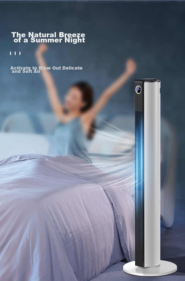 MeiLing Electric Fan / Home Bladeless Tower Fan for Living Room Bedroom Office, Quiet Low Noise Floor Standing Oscillating Energy-Saving Fan MPF-DA0025 Tall Model 11