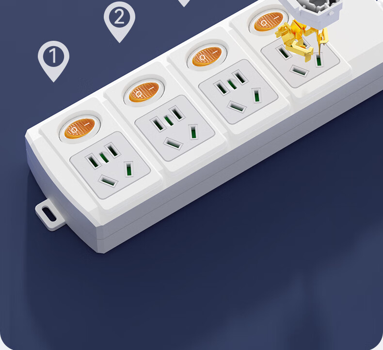 Etman Overload Protection Power Strip with Individual Switches, 6 Outlets, 3 Meters, National Standard, Laboratory ACJ23016.2, Lightning-Proof And Surge-Resistant Power Strip for Industrial And Laboratory Use 11