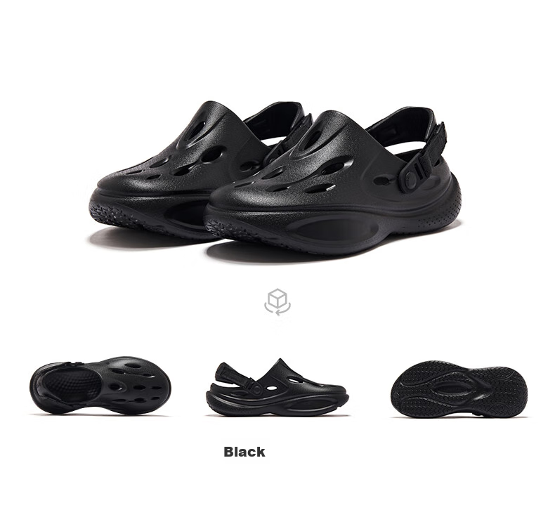 QIAODAN Breathable Cloud Hole Shoes, Men's Casual Beach Shoes, Outdoor Sandals 19