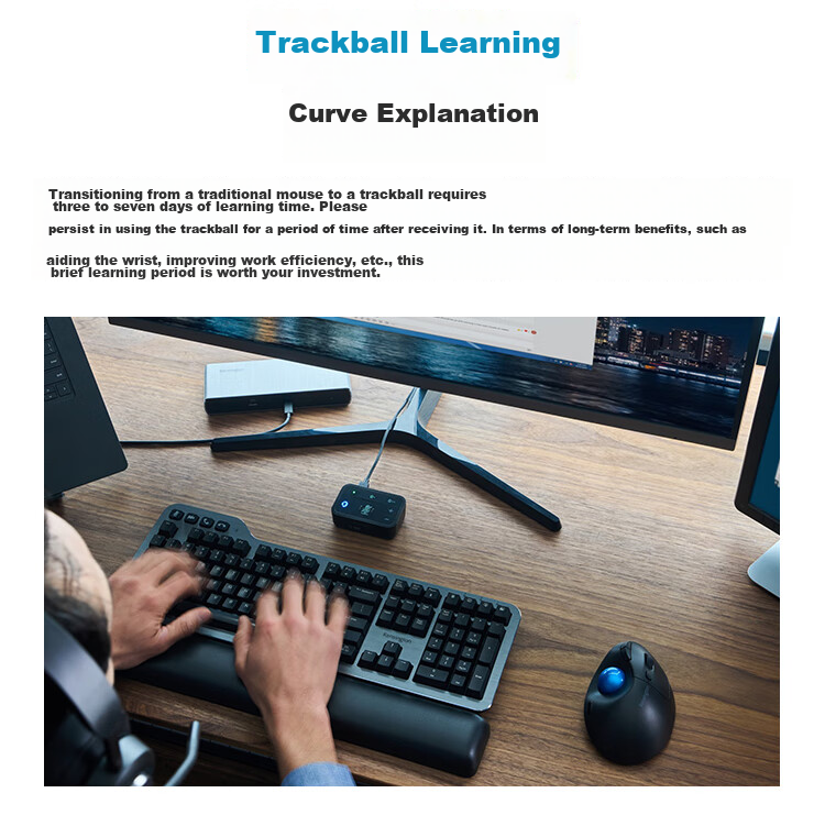 Kensington Wireless Trackball, Ergonomic Mouse, Wireless Bluetooth, for Home Office And PS Drawing, with Wrist Rest, Compatible with ASUS, Lenovo, HP, Apple, Black with Red K70992 5