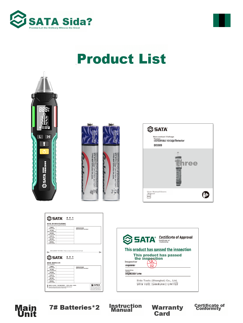 Shida SATA Voltage Tester, Smart Sensing Digital Display Voltage Tester, Live Wire And Neutral Line Continuity Tester, Multi-Function Voltage Pen D05989 15