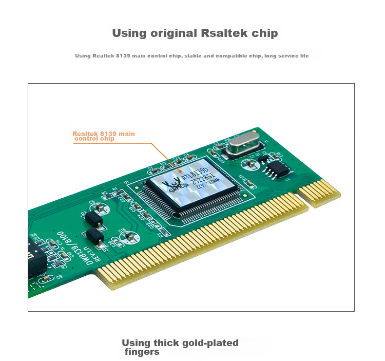 EB-LINK Intel 82540 Chip PCI Gigabit Network Card, 8390MT Desktop Single Network Port without Disk, Built-In Wired 1000M Home Network Card 3