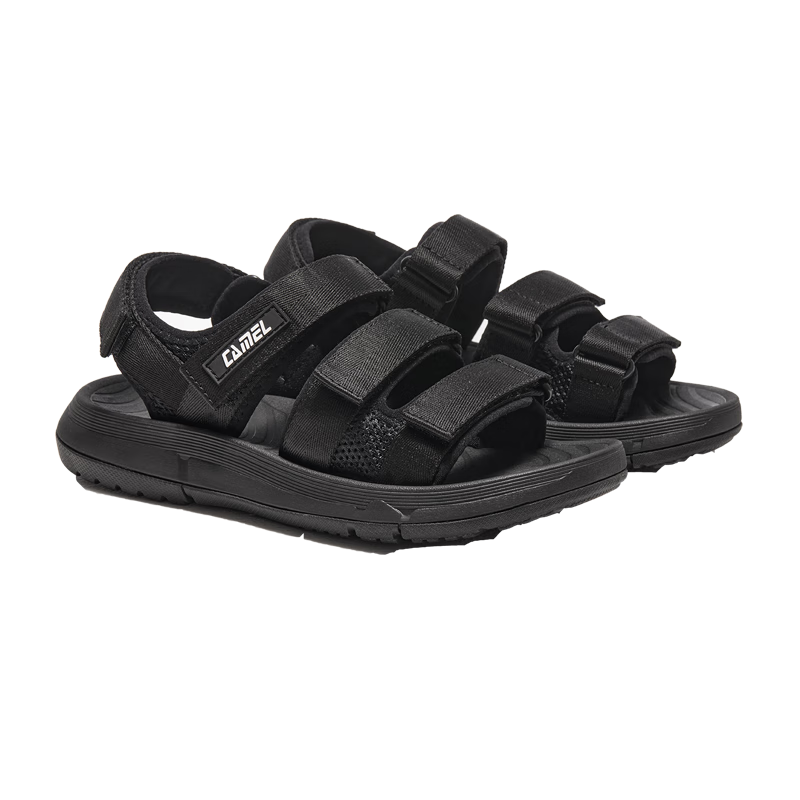 CAMEL Magic Tape Colorblock Beach Sandals Women Sports Casual Shoes X24B16L2029 Black Size 40