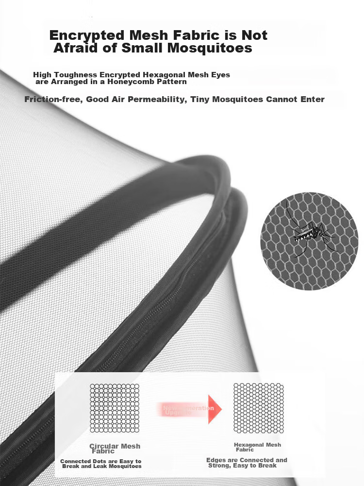 9I9 Baby Stroller Mosquito Net Cover, Summer Infant Carriage Mosquito Net, Full Coverage Universal, Dense Mesh, No Installation Required, Foldable, A22 Black 4