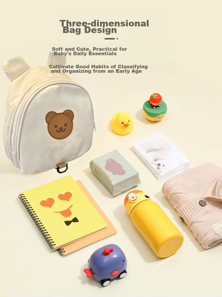 9I9 Anti-Lost Backpack, Kindergarten Schoolbag, Baby Double Shoulder Small Backpack, Large Capacity, for Boys And Girls, Korean Version A33 Bear 8