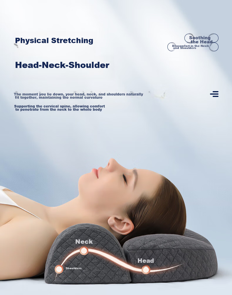 J.Sir Cervical Pillow Neck Support Pillow for Cervical Spondylosis, Deep Sleep for Adults, Medical Anti-Snoring Memory Foam Pillow 4