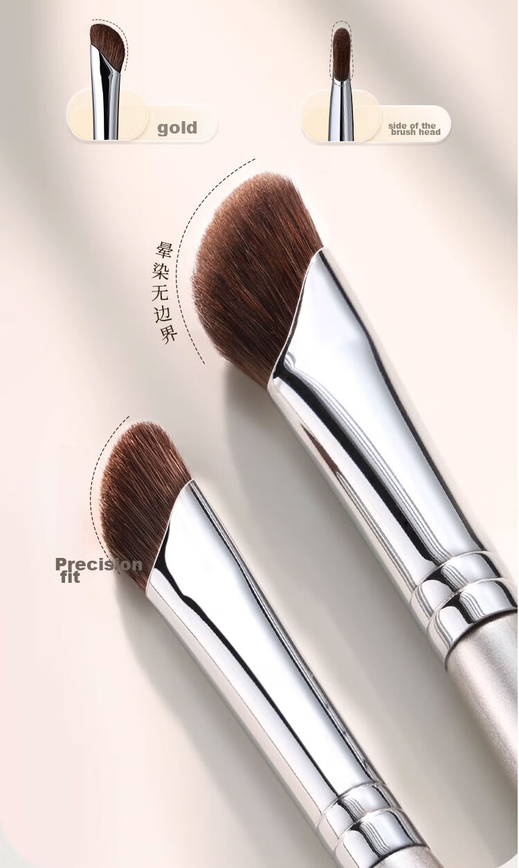 Goood Sickle-Shaped Angled Nose Shadow Brush, 2-Pack Professional Contouring Brush, Side Light Highlighter Angled Makeup Brush 4