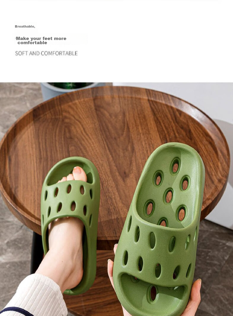 Huameijianbu Indoor And Outdoor Quick-Drying Draining Slippers, Thick-Soled Squishy Feel Non-Slip Sandals HM929 Yellow 40-41 14