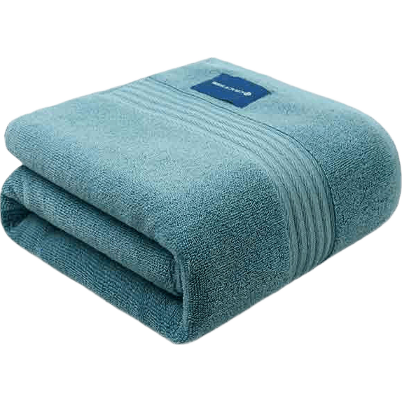 Grace Antibacterial Bath Towel for Women And Men, Summer Adult Pure Cotton Absorbent Thick Large Wrap Towel 140*70cm 400G Lake Blue