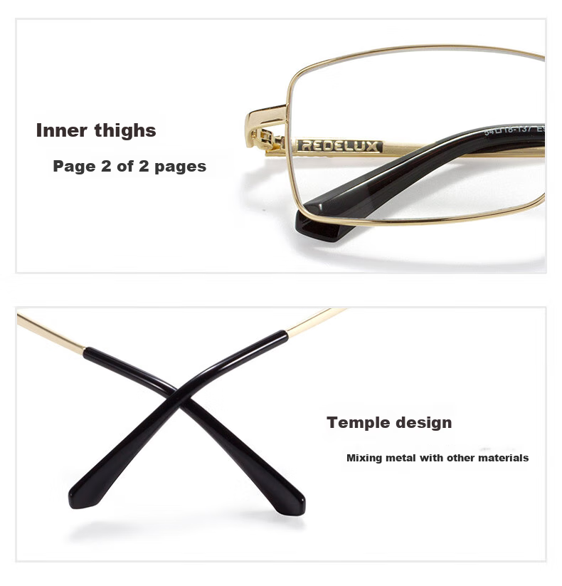 Xiyanghong Reading Glasses for Men, High Definition Anti-Blue Light Full Frame Durable Stylish High-End Reading Glasses E9106 Gold 150 Degrees 16