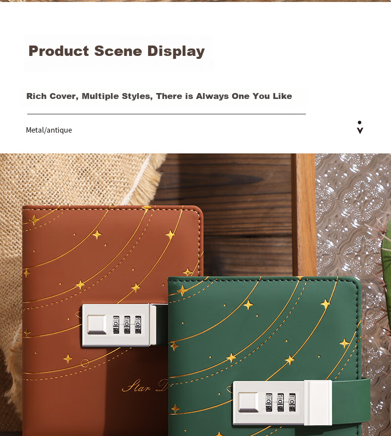 Longe Password Lock Notebook, B6 Small Size Password Book with Lock, Diary That Can Be Carried Anywhere, Lockable Journal, High-Quality Thickened Notebook, Customizable 13