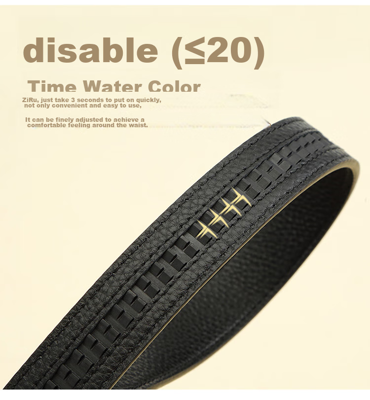 CROCODILE Genuine Leather Women's Belt, Double-Ring Automatic Buckle, Simple Top-Layer Cowhide Waistband, Birthday Gift, T2909 Black 7