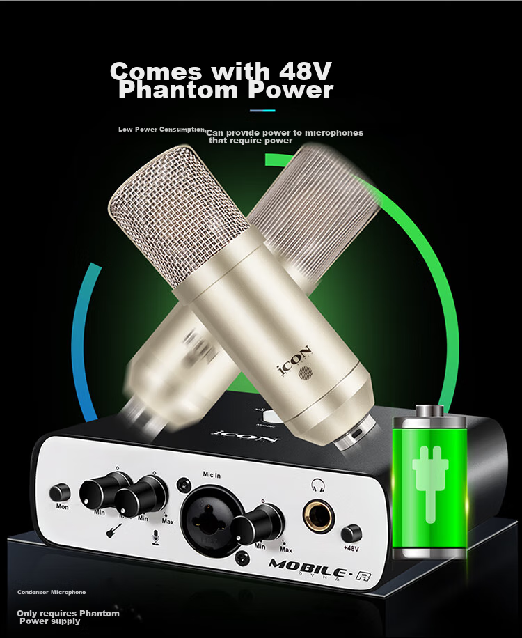 Aiken Mobile R Sound Card Live Streaming Kit, Computer And Phone OTG Direct Connection, 48V Phantom Power Supply, ASIO Driver, One-Key Voice Changer, Real-Time Monitoring, Voice Changer, Live Streaming Device 10