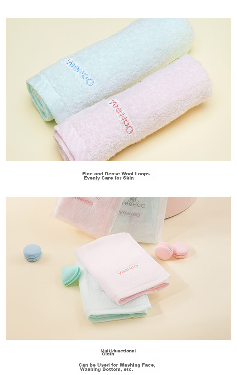 YEEHOO Small Square Face Towel, Drool Bib, Baby Gauze Towel, 30*30cm, 1 Piece, Random Patter 5
