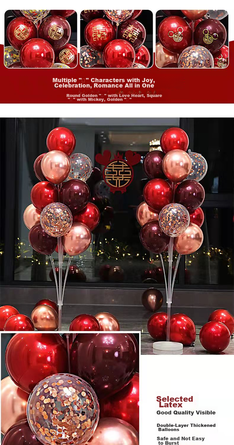 DiliCarr Wedding Room Floor Floating Balloon Stand Decorative Balloon Set for Engagement, Balloons for Bride And Groom's Bedroom And Living Room 5