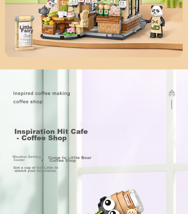 Loz Building Block Model, Street View Store, Panda Tea House, Children's Toy, Mid-Autumn Festival Gift for Boys And Girls, 1383 3