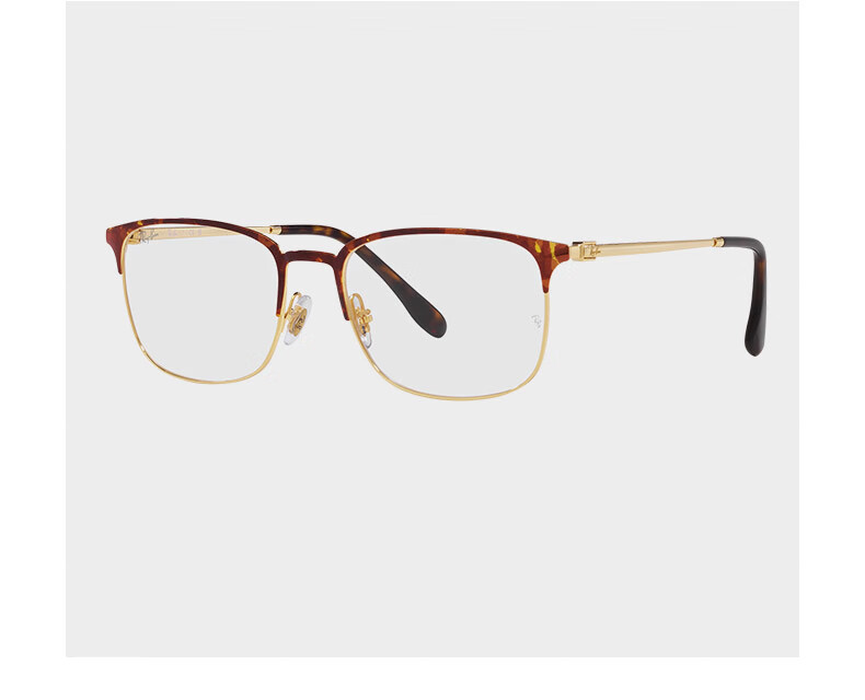 RayBan Optical Frame Metal Square Artistic Myopia Glasses Frame 0RX6494 Black with Silver Frame 56 Gift 11