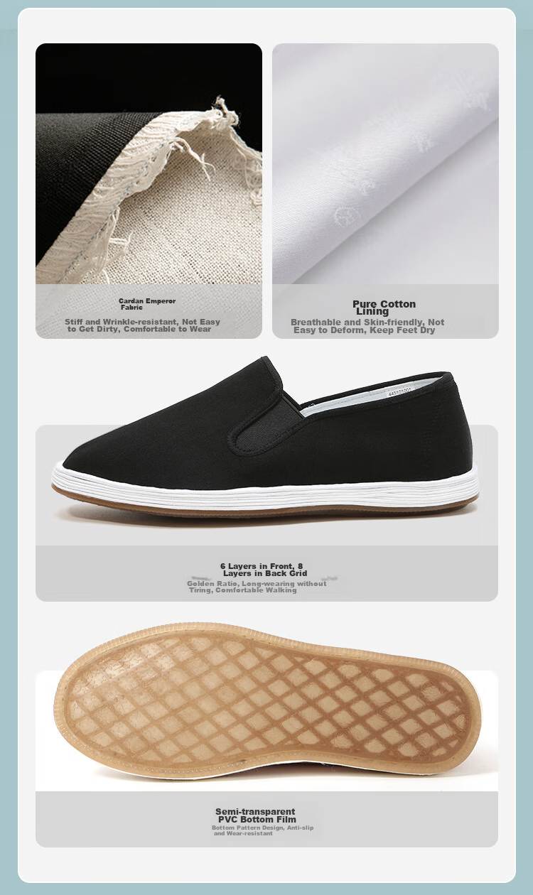 Laomeihua [Classic Mugwort Style] Traditional Beijing Cloth Shoes with Thousand-Layer Sole, Breathable And Foot-Nourishing Slip-Ons, Size 40 10