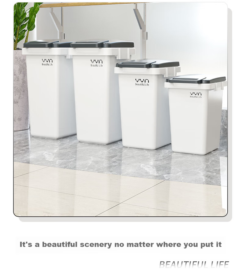 OLPAU Pedal Trash Can, 20L Square Black And Gray, for Home Kitchen Commercial Use in Restaurants And Catering, with Lid, Large Size 12
