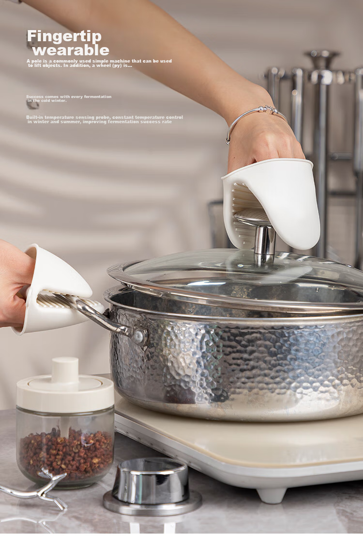 Banwushenghuo Heat-Resistant Silicone Gloves, Kitchen Utensil Holder, Bowl Gripper, Household High-Temperature Oven And Microwave-Safe Gloves 7