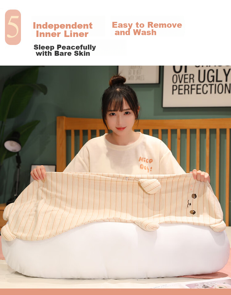AVIVI Class A Sleeping Hug Pillow, Full-Length Body Pillow for Bed, Children's Companion Plush Toy, Adult Side Sleeping Leg Pillow, 100 Cute Rabbit Desig 10