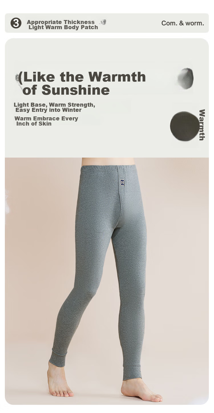 Hodo Women's Pure Cotton Thermal Underwear, Comfortable Soft Elastic Breathable Single Autumn Pants, Cherry Blossom Pink 7