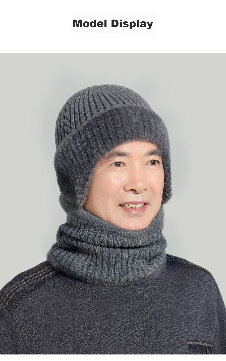Hengyuanxiang Men's Hat for Autumn And Winter Warmth, Thick Wool Knit Cap for Middle-Aged And Elderly, Birthday Gift for Dad Or Grandpa 12