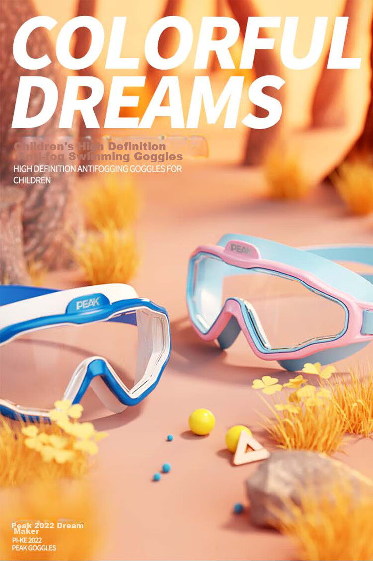 PEAK Swimming Goggles for Boys And Girls, Large Frame, High Definition Anti-Fog Waterproof Swimming Glasses Diving Mask Equipment Swimming Goggles And Swim Cap Set 2